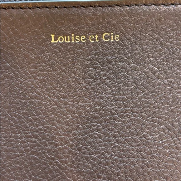 Louise et Cie Black and Cream Striped Leather Cosmetic Bag - Picture 3 of 8